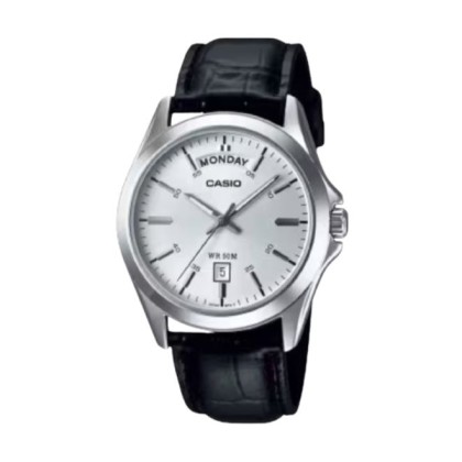 Casio General MTP-1370L-7AVDF Silver Dial Leather Strap Men Watch